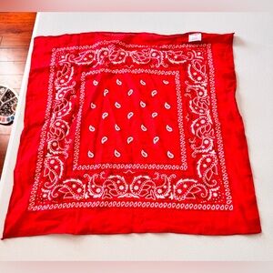 Classic Red Paisley Bandana Scarf